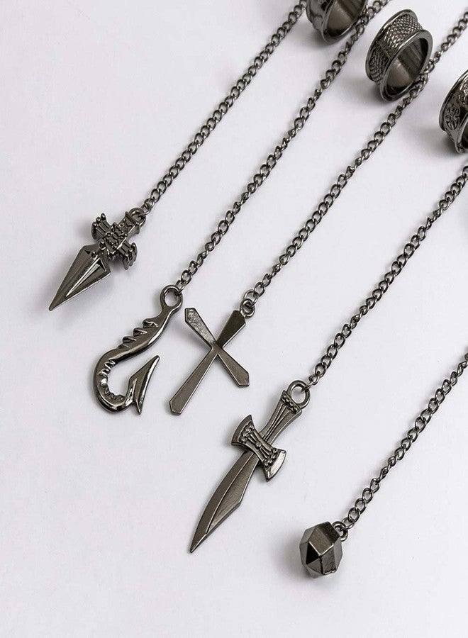 RAINDEWLL Kurapika Chains Hand Ring Kurapika Cosplay Anime Rings with Chain Bracelet - Image 3